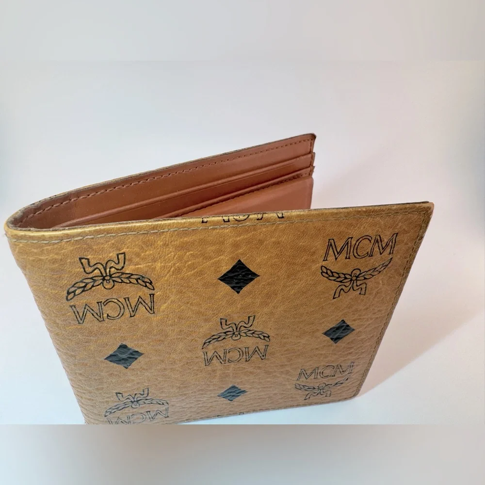 MCM Visetos Logo Wallet W Coin Pouch Michael Cromer Germany Authentic Vintage - Picture 2 of 15